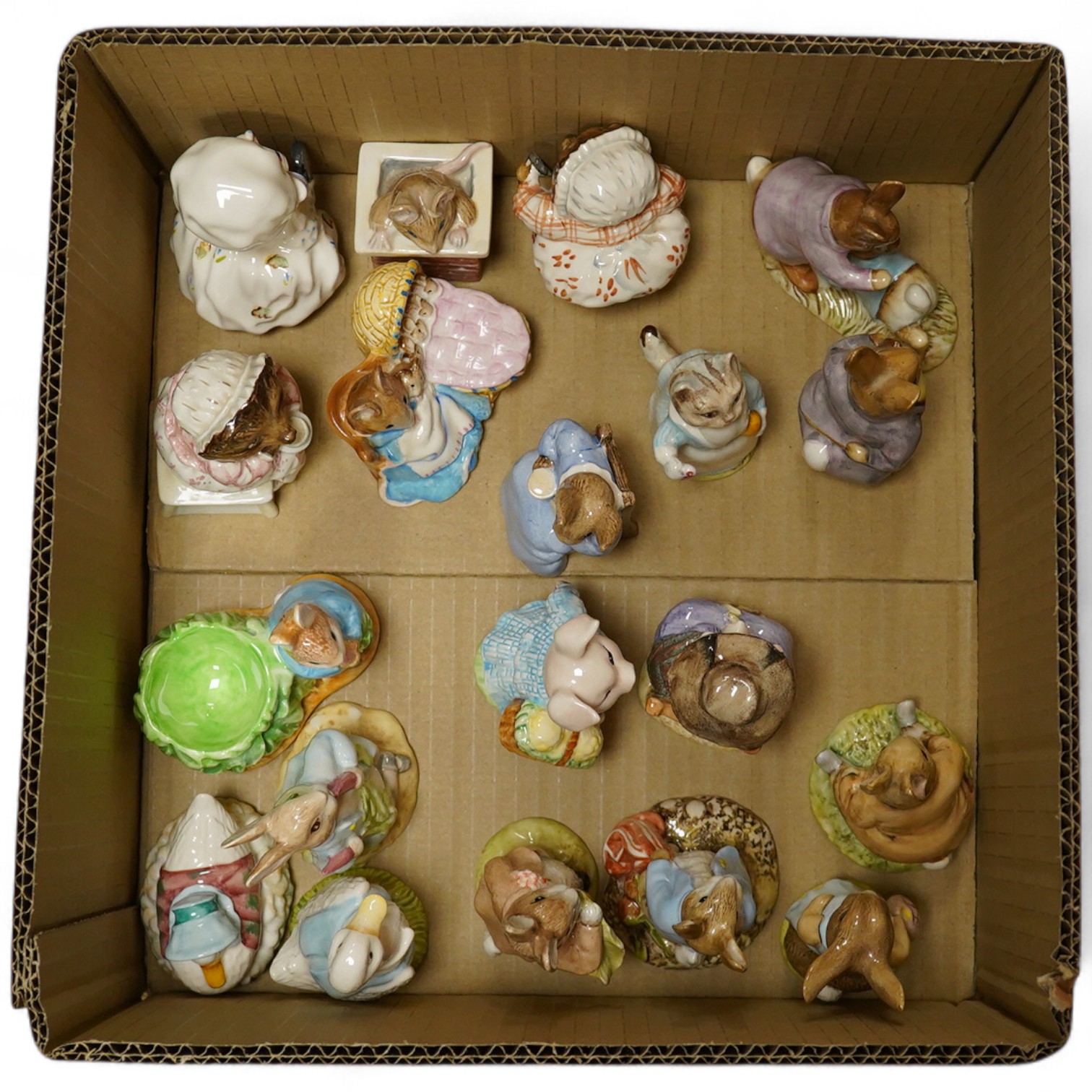 A mixed collection of Royal Albert and Beswick, Beatrix Potter character figures, tallest 12.5cm high